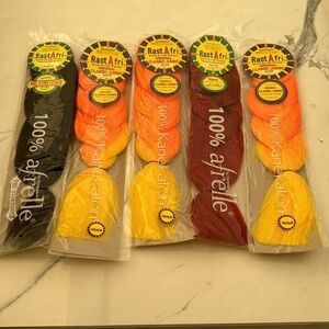 Rastafari 100% kanekalon  packs extension hair orange/ yellow, sweet red, black